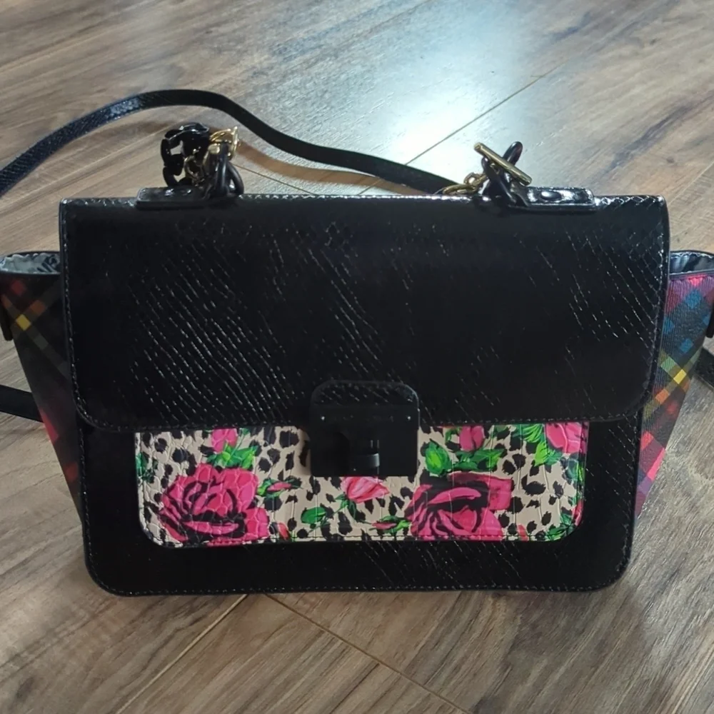 Torrid x Betsy Johnson Crossbody bag. Checkered. Black purse. - Picture 3 of 13